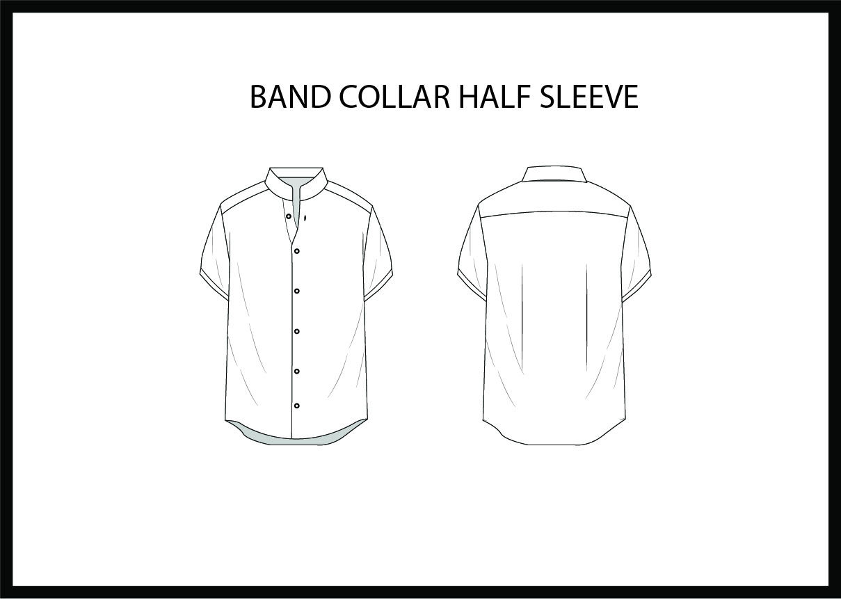 BAND COLLAR HALF SLEEVE