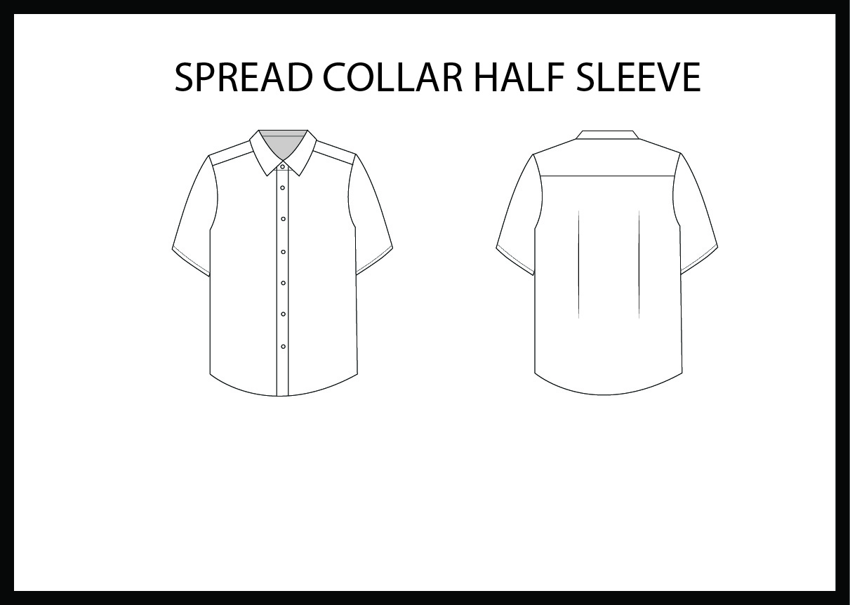 spread collar half sleeve